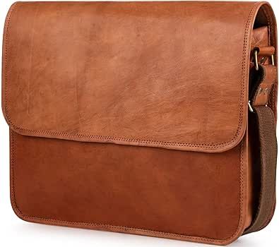 BERLINER BAGS Vintage Leather Messenger Bag Ghent, Briefcase for Men and Women - Brown